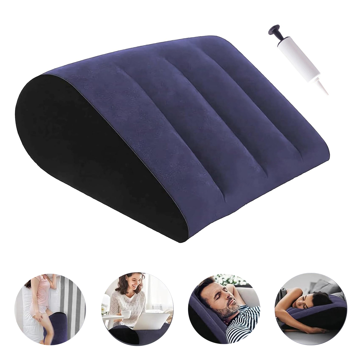 Outdoor Furniture Cushions - Надувная клиновидная подушка-валик фиолетовая, эргономичная, для