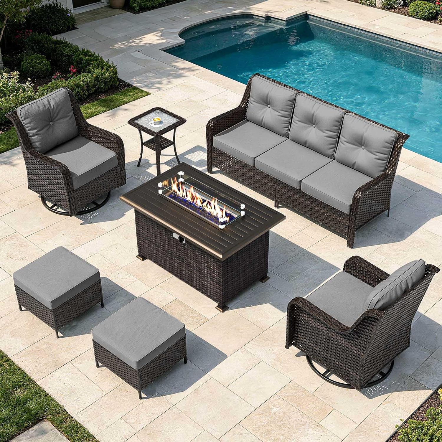 Outdoor Furniture Ideas - 7-местный комплект садовой мебели, уличные секционные