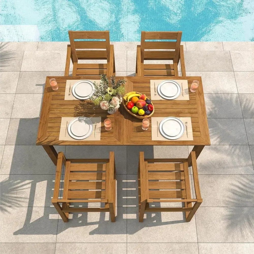 Outdoor Furniture Oil Teak - 5-местный обеденный комплект для улицы, мебель